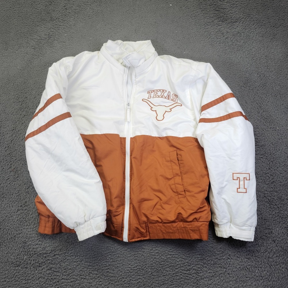 Vintage Texas Longhorns White Jacket Coat Zip Up Large With Hood‎ 90s - Picture 10 of 10